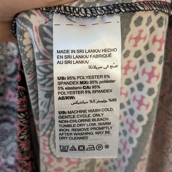 Chico's Black Pink Floral Print Slinky Knit Dress - Picture 5 of 5